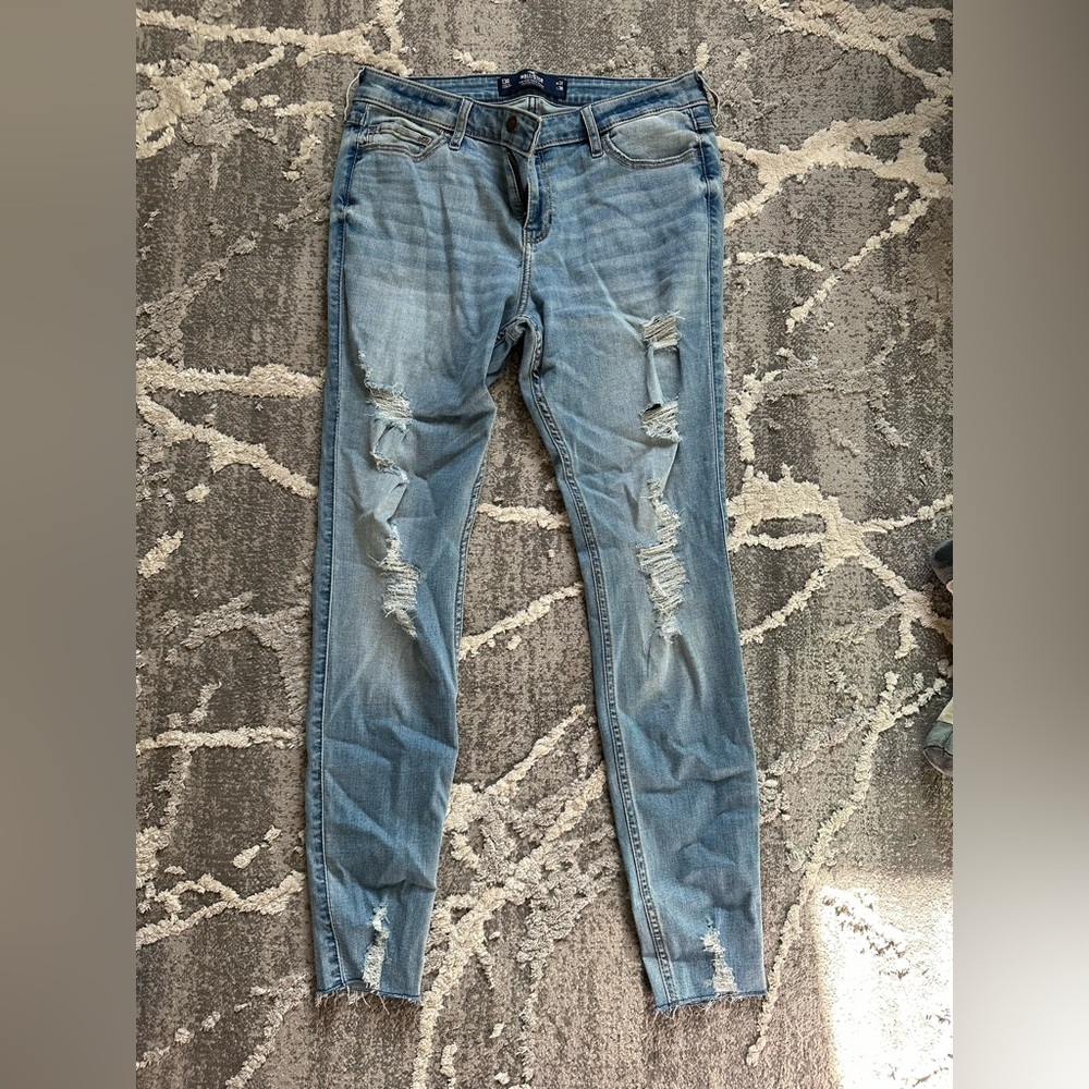 Hollister mid rise distressed jeans